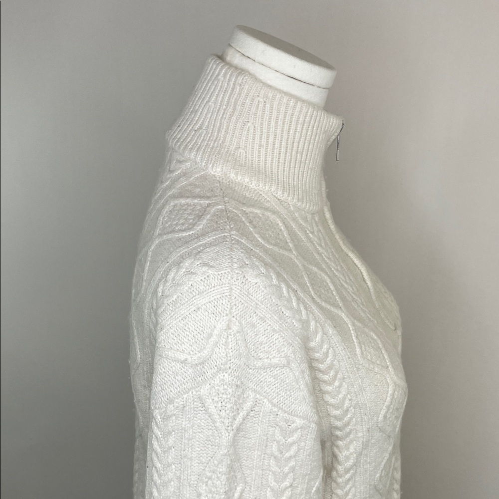 Splendid Dakota Half Zip Cable Knit Sweater in Cream, XS - Picture 9 of 9